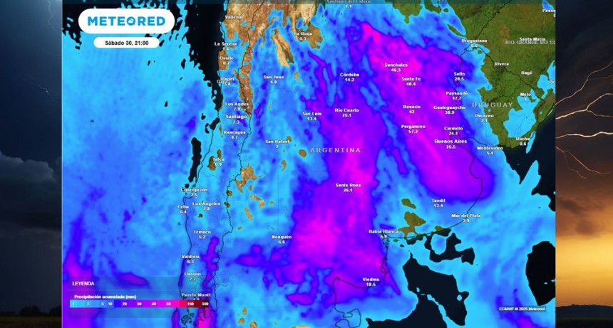 La tormenta de Santa Rosa llegaría puntual este sábado 30 con otra ciclogénesis sobre Argentina: las zonas más afectadas